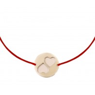 Bratara snur charm argint 925 DOUA INIMI LG081