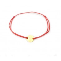 Bratara snur si charm argint placat cu aur banut LG011