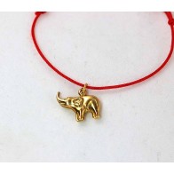Bratara snur pandantiv argint placat aur ELEFANT LG024