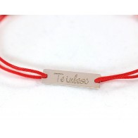 Bratara snur charm argint rodiat TE IUBESC LG016