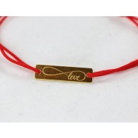 Bratara snur charm argint placat cu aur Infinite Love LG017