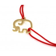 Bratara snur charm argint placat aur ELEFANT LG021