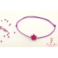 Bratara snur mov si cristal Swarovski fuchsia LC046