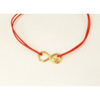 Bratara snur charm argint placat cu aur Infinit Inimioara LG033