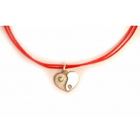 Bratara snur charm argint INIMIOARA YIN SI YANG LG072