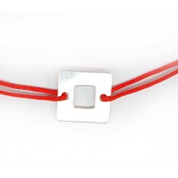 Bratara snur charm argint 925 PATRAT LG060