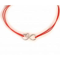 Bratara snur charm argint 925 INFINIT cu INIMA LG074