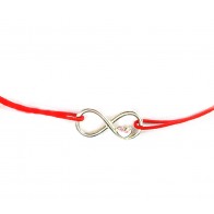 Bratara snur charm argint infinit cu inimioara LG045