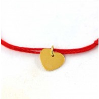 Bratara snur charm argint placat aur INIMA LG023